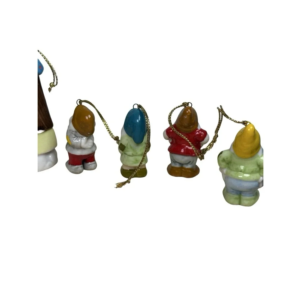 VTG Walt Disney Snow White & The Seven Dwarfs Ceramic Figure/Ornament Set Schmid